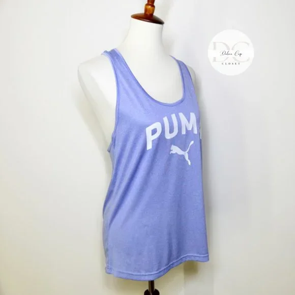 Puma Womens Mesh Logo Tank Top Size Medium - Picture 2 of 7